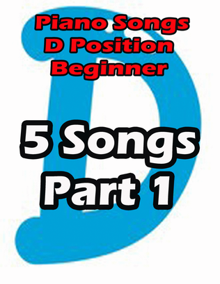 Book cover for Piano songs in D position part 1