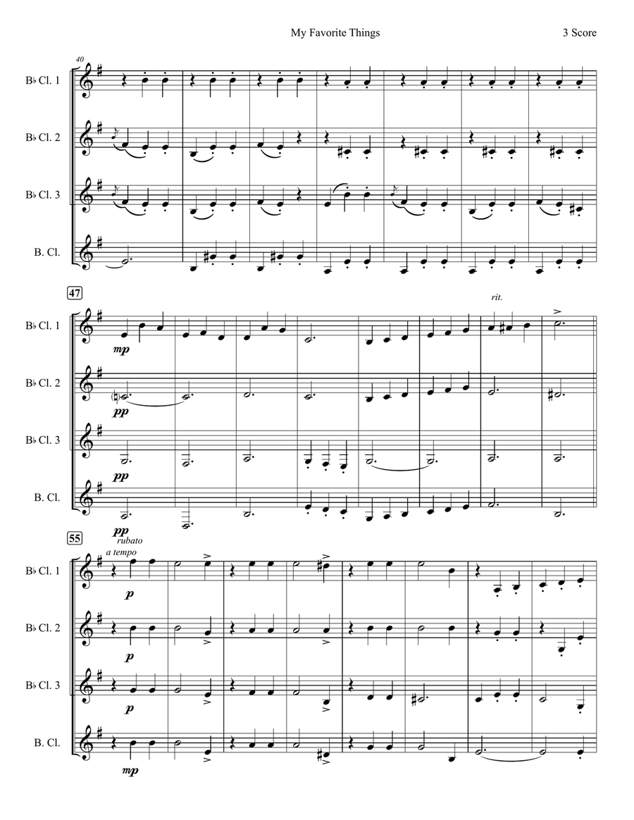 My Favorite Things Woodwind Quartet scores gallery preview page 4