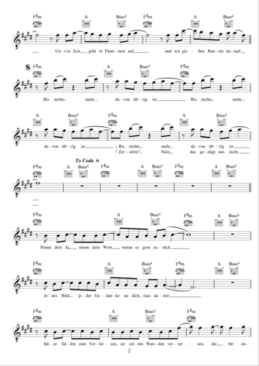 Nichts Mehr Piano scores gallery preview page 2