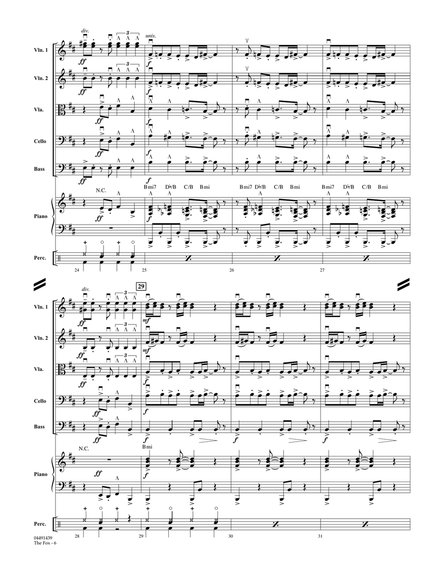 The Fox (What Does the Fox Say?) (arr. Larry Moore) - Conductor Score (Full Score) Orchestra scores gallery preview page 5