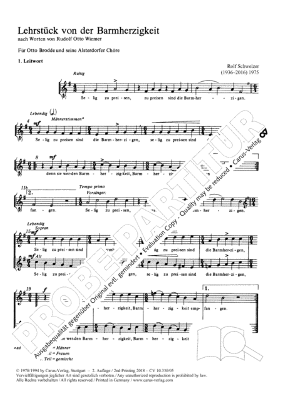 Lehrstuck von der Barmherzigkeit SSA scores gallery preview page 3