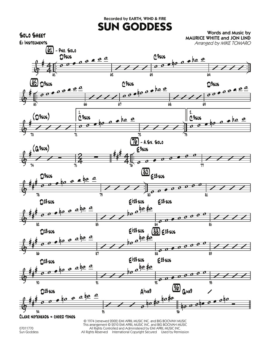 Sun Goddess - Eb Solo Sheet Jazz Ensemble scores gallery preview page 1