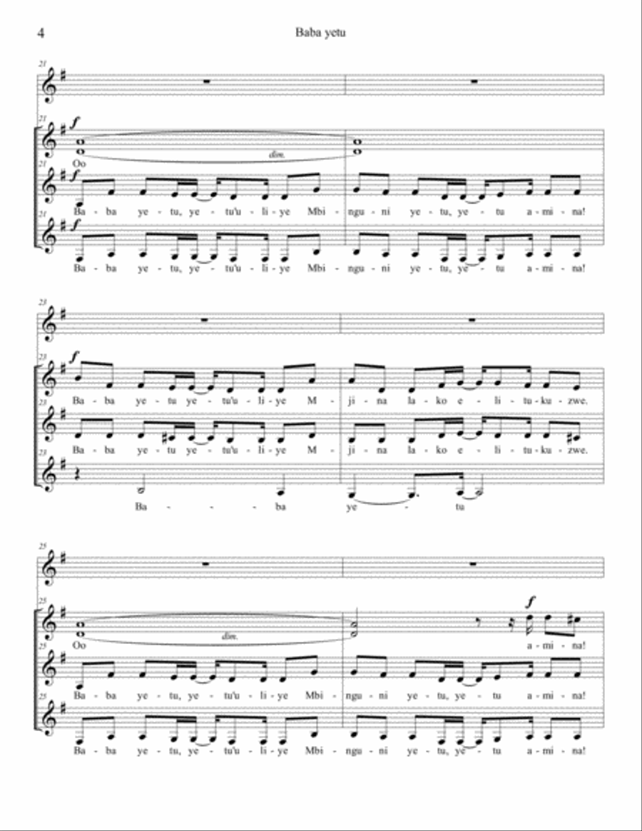 Baba Yetu Baba Yetu SSA scores gallery preview page 4