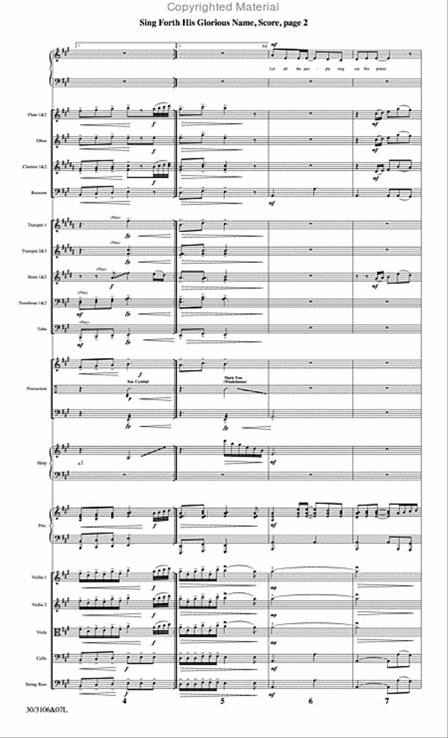 Sing Forth His Glorious Name - Orchestral Score and Parts Choir scores gallery preview page 3