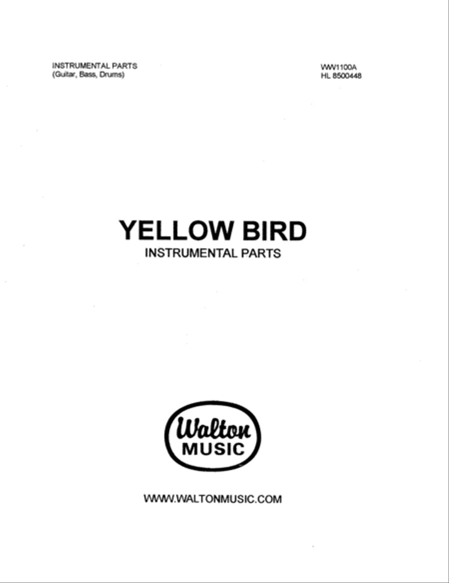 Yellow Bird (SATB - Instrumental Part) 4-Part scores gallery preview page 1