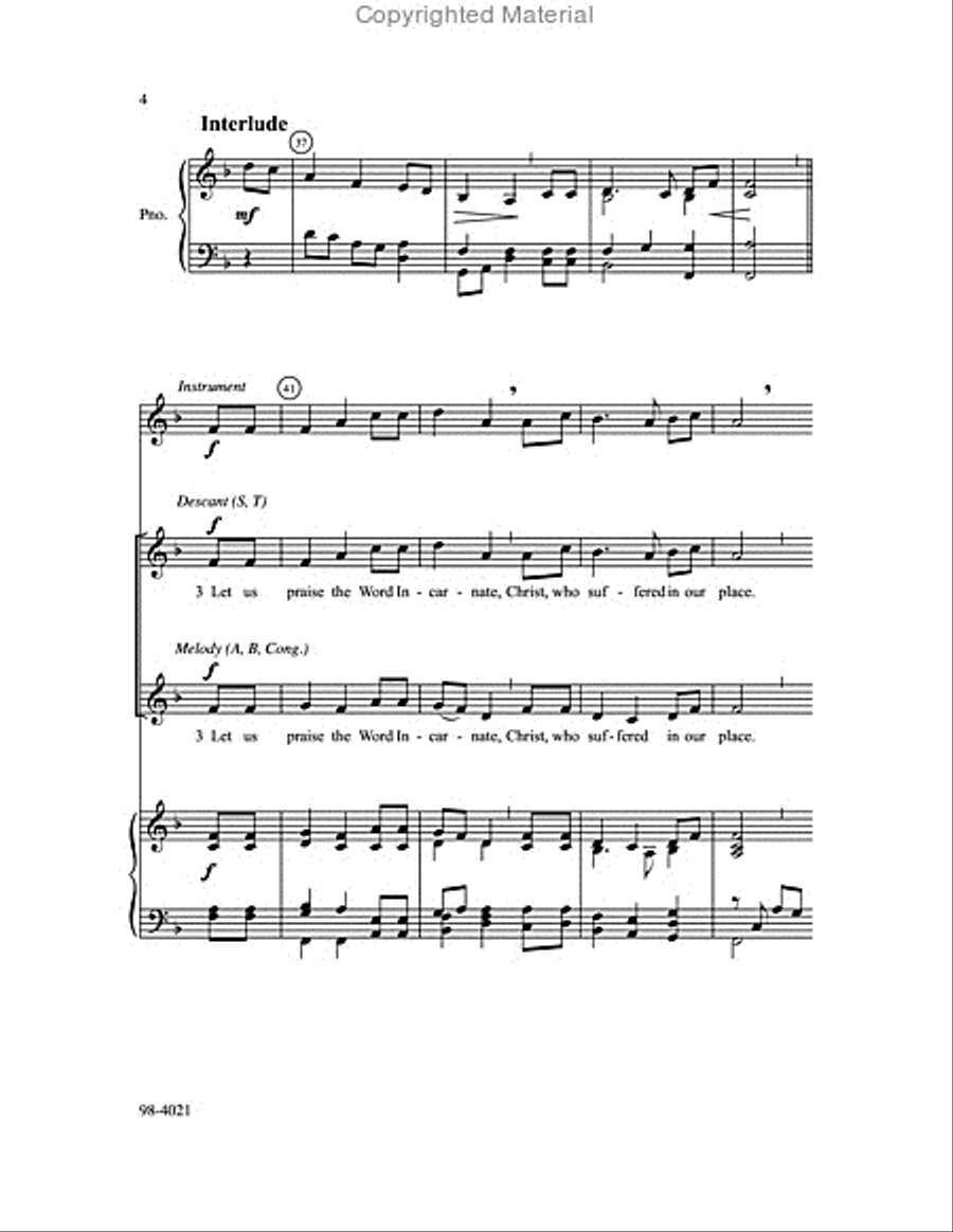 Praise the One Who Breaks the Darkness (Bobb) 4-Part scores gallery preview page 5