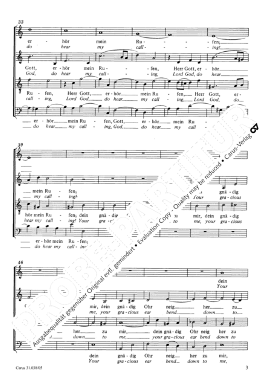 In deepest need I cry to you (Aus tiefer Not schrei ich zu dir) 4-Part scores gallery preview page 4