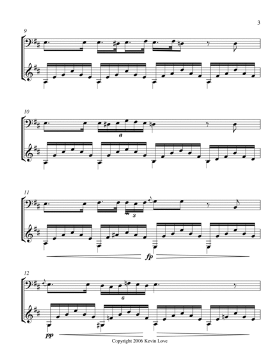 Ave Maria, D Major (Cello and Guitar) - Score and Parts String Duet scores gallery preview page 3