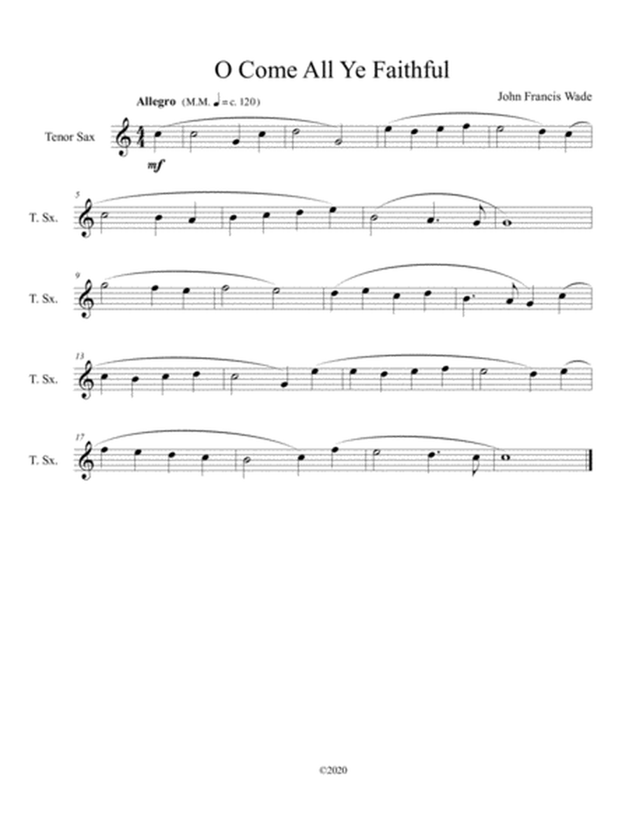 10 Christmas Solos For Tenor Sax Vol. 1