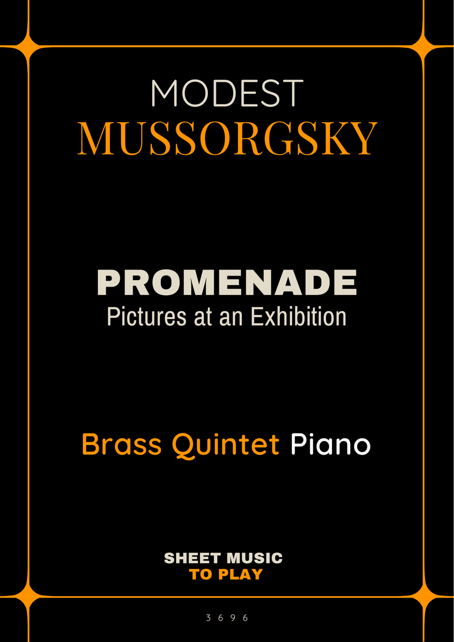 Pictures at an Exhibition - Promenade - Brass Quintet and Piano (Full Score and Parts) Brass Quintet scores gallery preview page 1