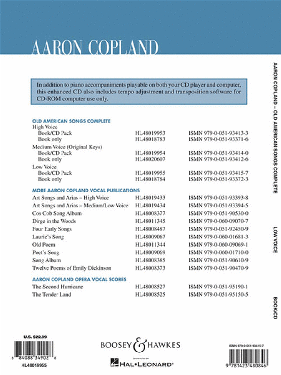 Aaron Copland: Old American Songs Complete Low Voice scores gallery preview page 2