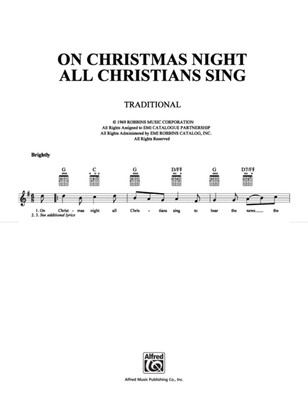 On Christmas Night All Christians Sing