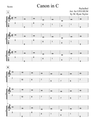 Canon in C from Pachelbel's Canon in D for Ukulele Trio / Ensemble / Band / Orchestra
