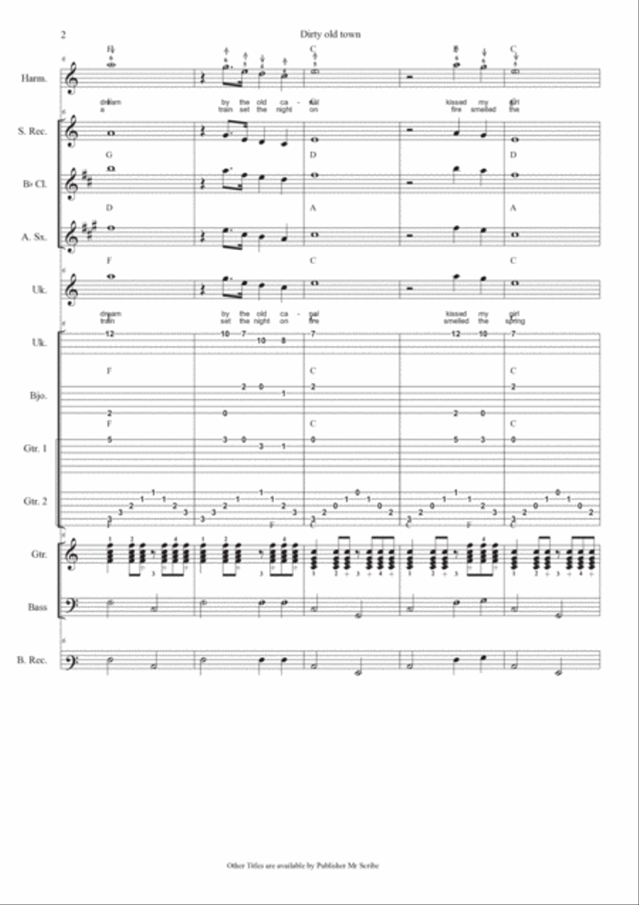 Dirty Old Town Dirty Old Town Clarinet scores gallery preview page 3
