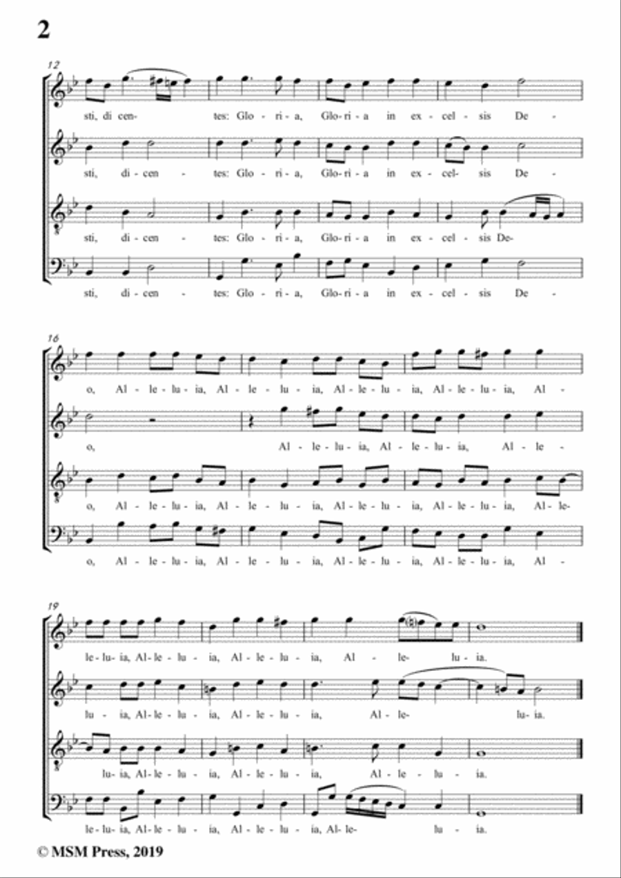 Turini-Hodie Christus natus est,in B flat Major,for A cappella 4-Part scores gallery preview page 4