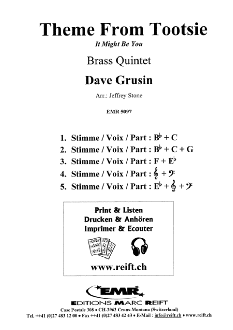 Theme from Tootsie Brass Quintet scores gallery preview page 2