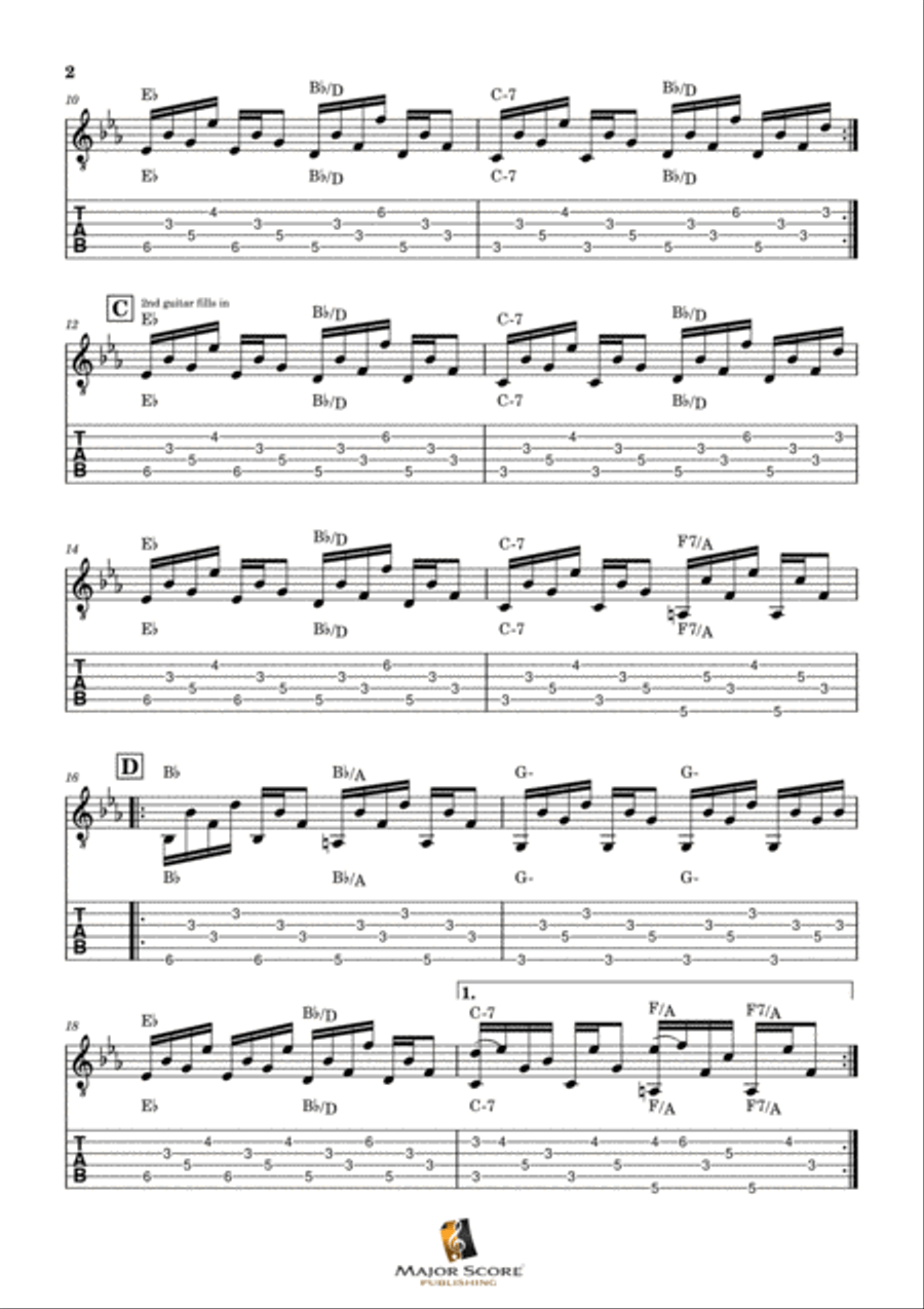 Landslide Guitar Tablature scores gallery preview page 2