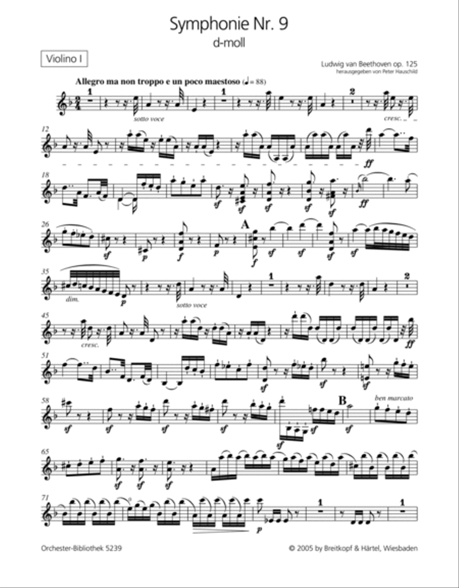 Symphony No. 9 in D minor Op. 125 4-Part scores gallery preview page 2
