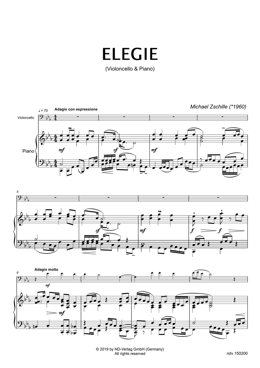 Elegie in c minor Piano scores gallery preview page 5