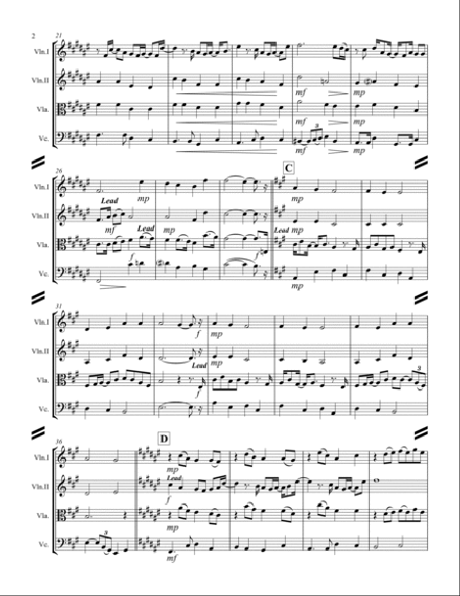 Grown-Up Christmas List String Quartet scores gallery preview page 3