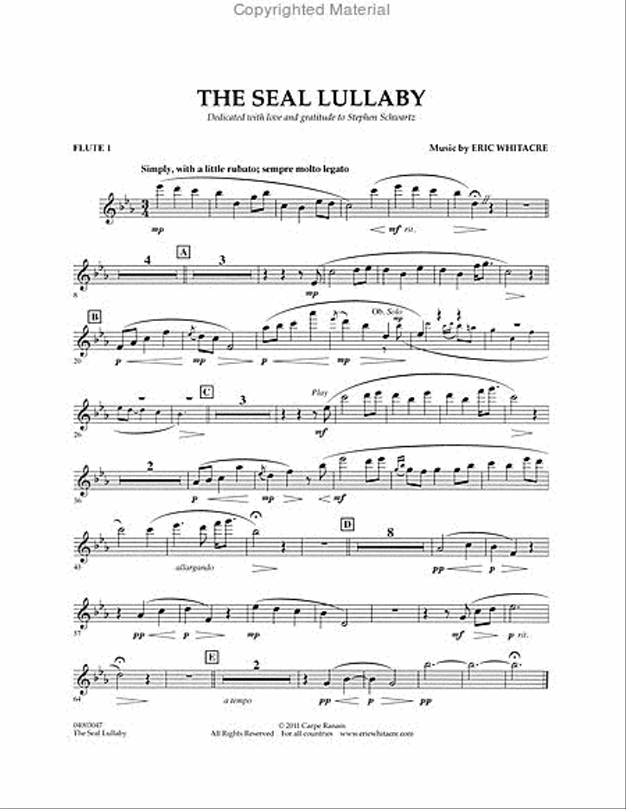 The Seal Lullaby Concert Band scores gallery preview page 4