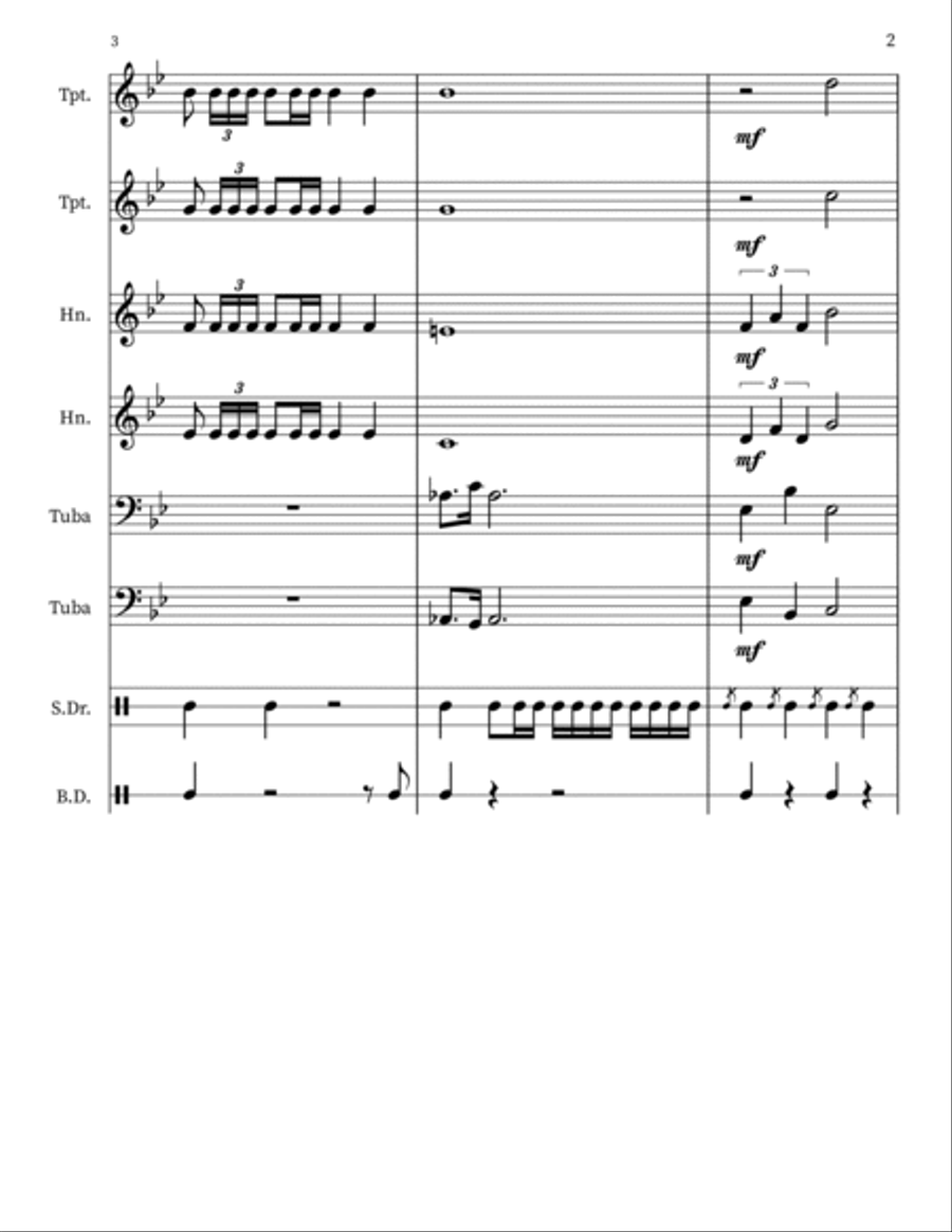 Fanfare Xénotique 2 Small Ensemble scores gallery preview page 2