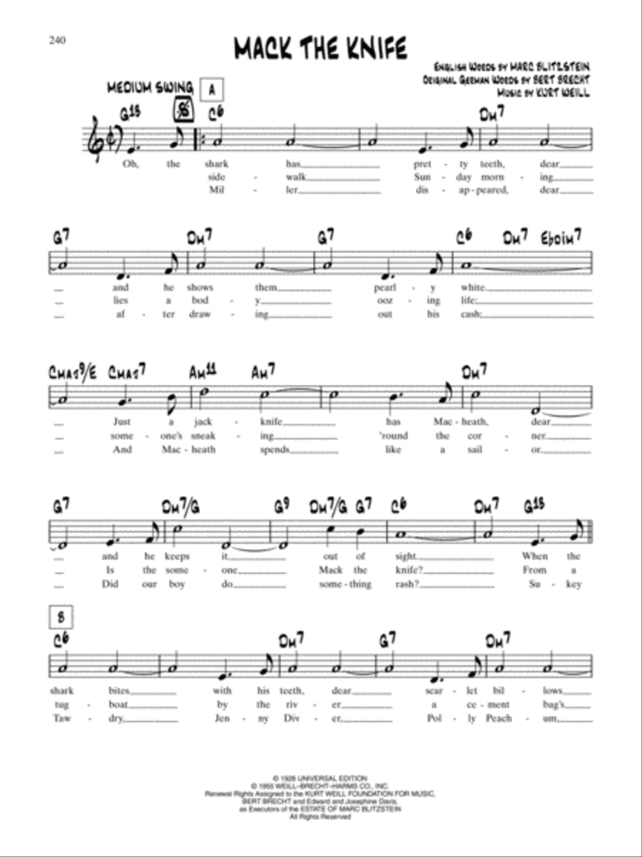 Mack The Knife (English Version) School and Community scores gallery preview page 1