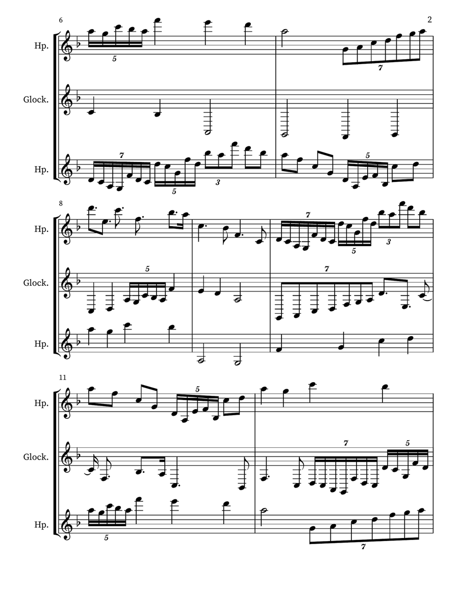 Z 242 for 2 Harps & Glockenspiel Glockenspiel scores gallery preview page 2