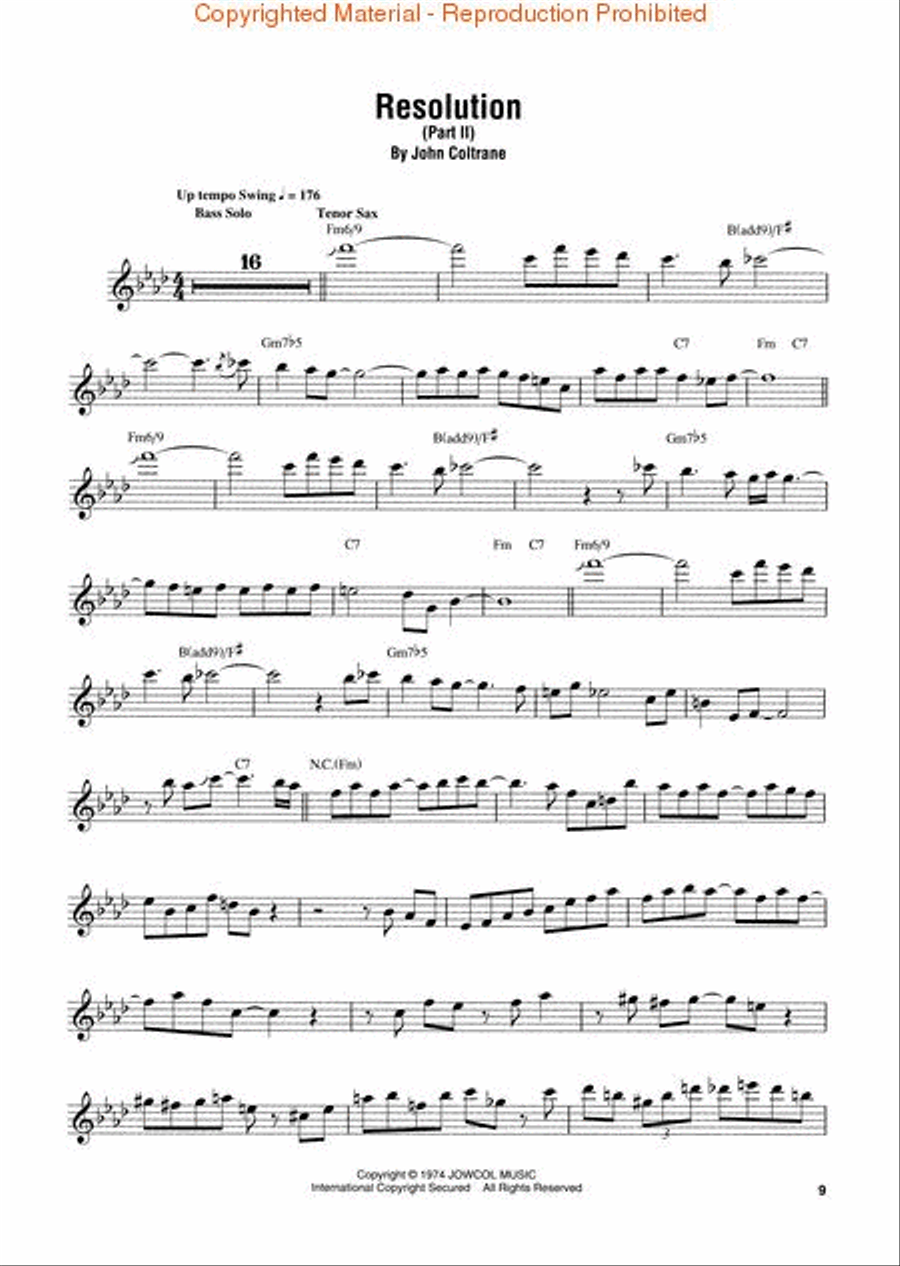 John Coltrane – A Love Supreme Tenor Saxophone scores gallery preview page 3