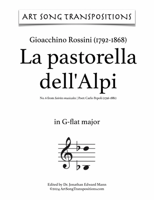 ROSSINI: La pastorella dell'Alpi (transposed to G-flat major)