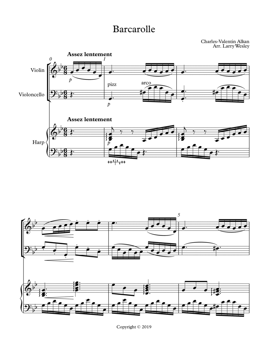 Barcarolle Trio Barcarolle Trio Small Ensemble scores gallery preview page 1