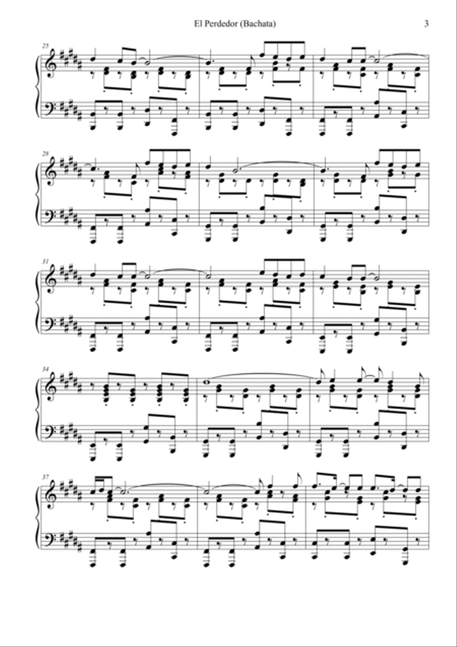 El Perdedor Piano Solo scores gallery preview page 3