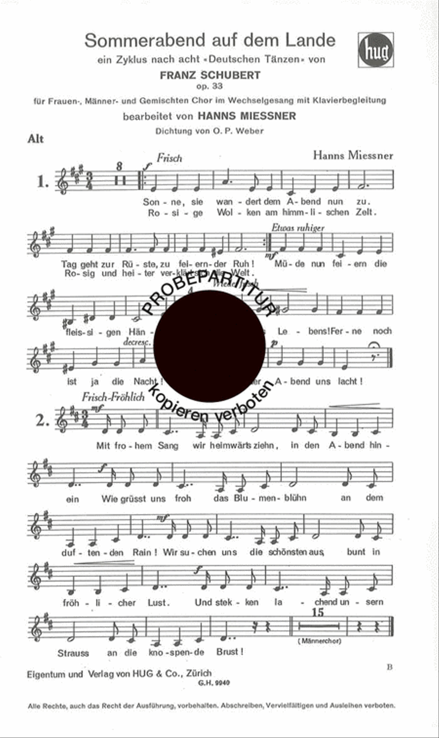 Sommerabend auf dem Lande Choir scores gallery preview page 1
