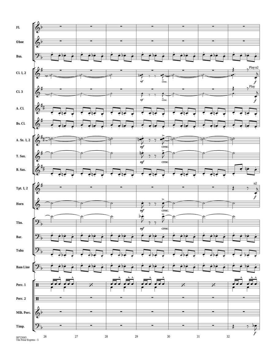 The Polar Express (Medley) (arr. Paul Lavender) - Full Score Concert Band scores gallery preview page 5