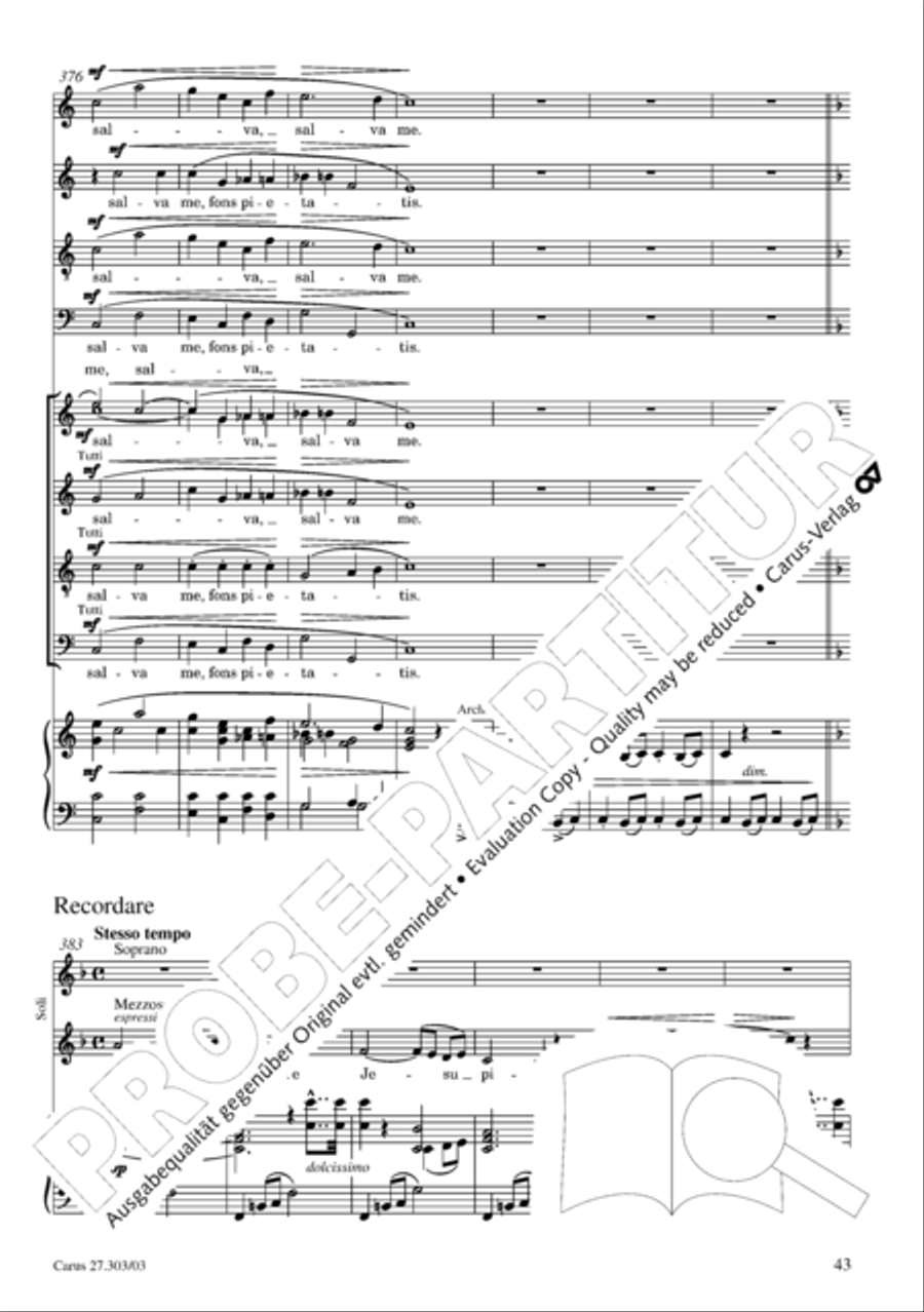 Messa da Requiem 4-Part scores gallery preview page 44