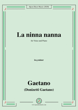 Donizetti-La ninna nanna,in g minor,for Voice and Piano