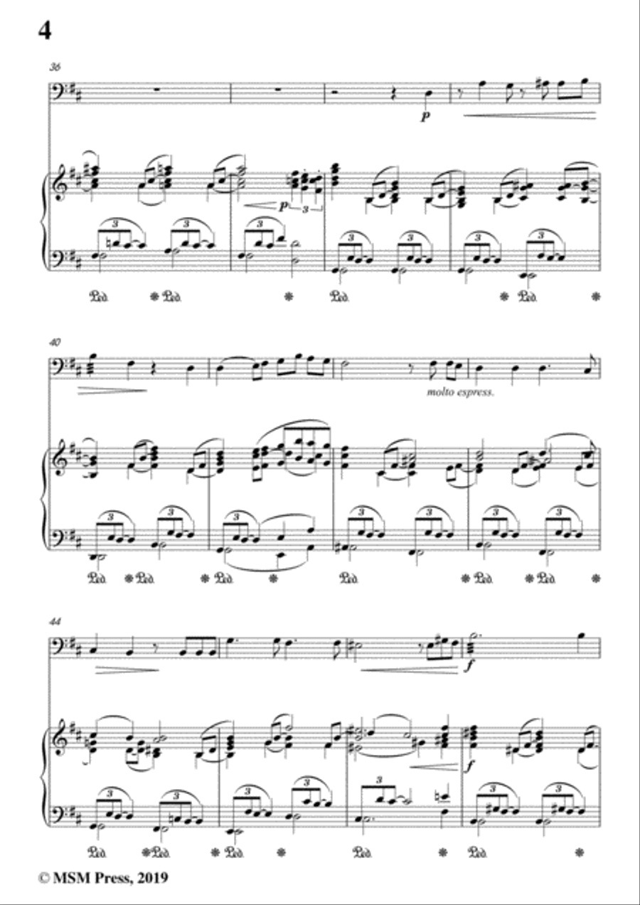 Richard Strauss-Die Georgine, for Cello and Piano Piano scores gallery preview page 6
