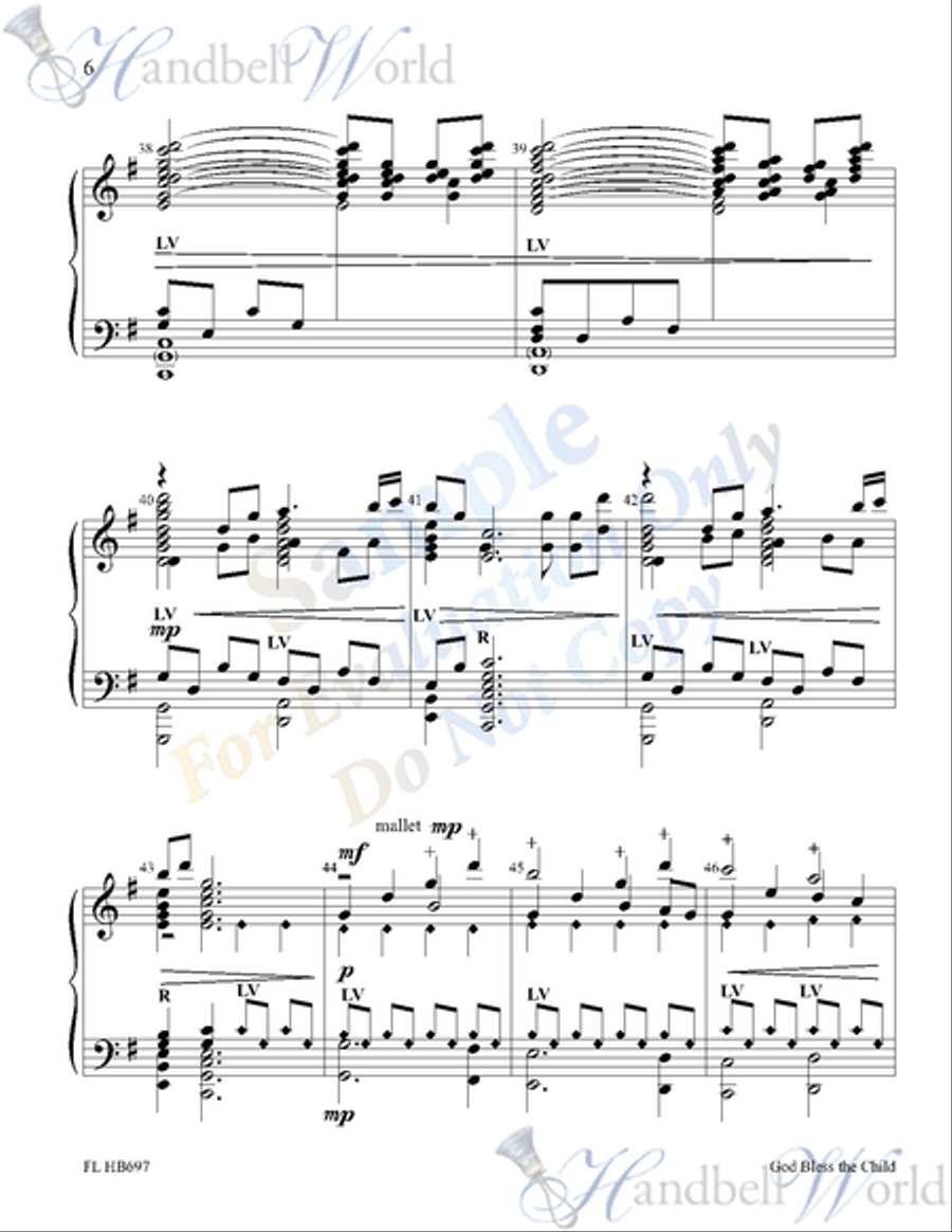 God Bless the Child God Bless the Child Handbell Choir scores gallery preview page 5
