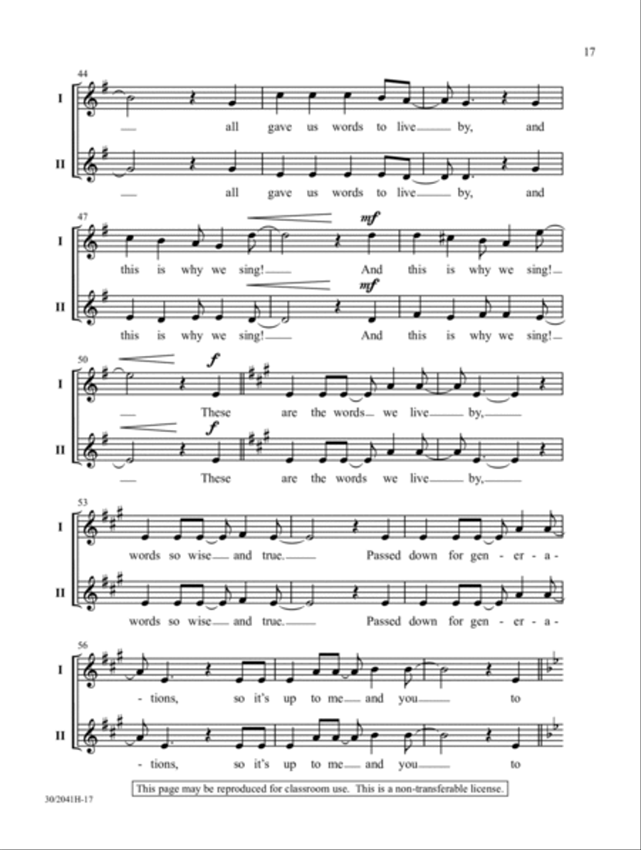 The Words We Live By The Words We Live By 2-Part scores gallery preview page 12