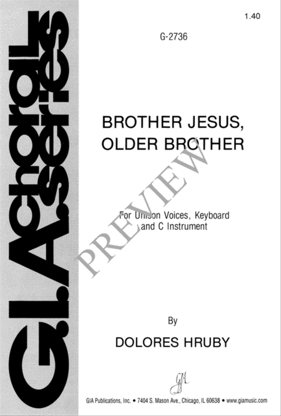 Brother Jesus, Older Brother Unison Choir scores gallery preview page 2