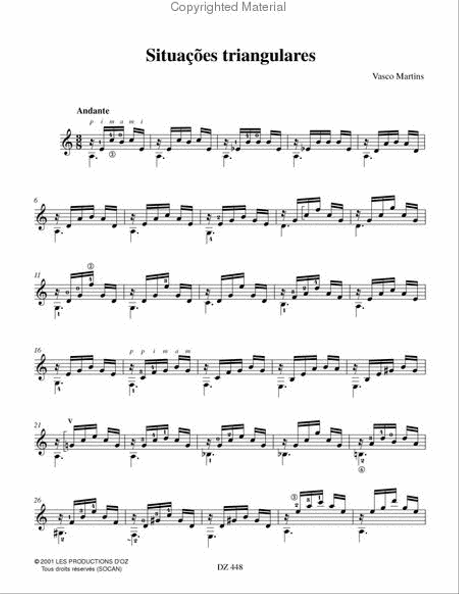 Situações Triangulares Classical Guitar scores gallery preview page 2