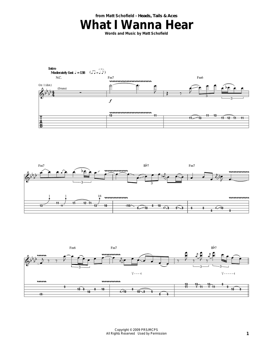 What I Wanna Hear What I Wanna Hear Acoustic Guitar scores gallery preview page 1