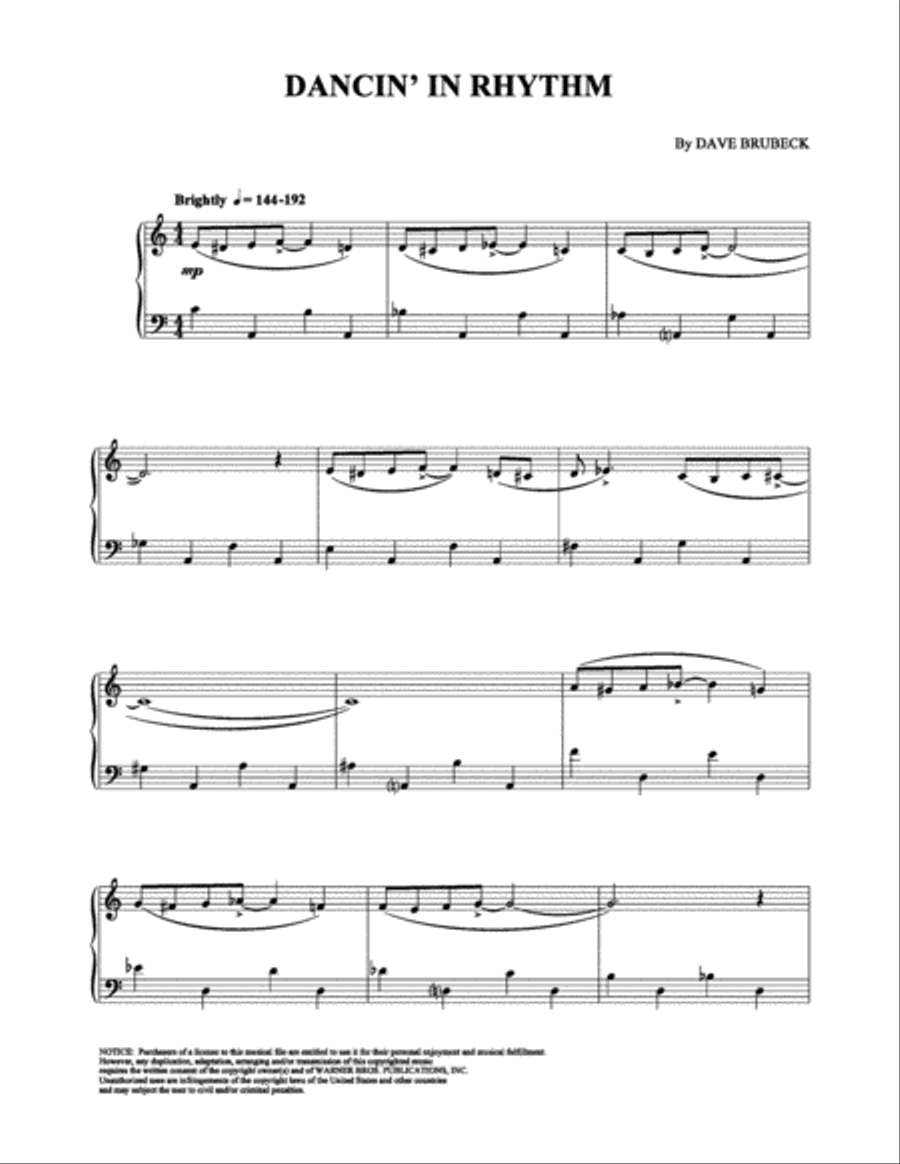 Dancin' in Rhythm Piano Solo scores gallery preview page 1