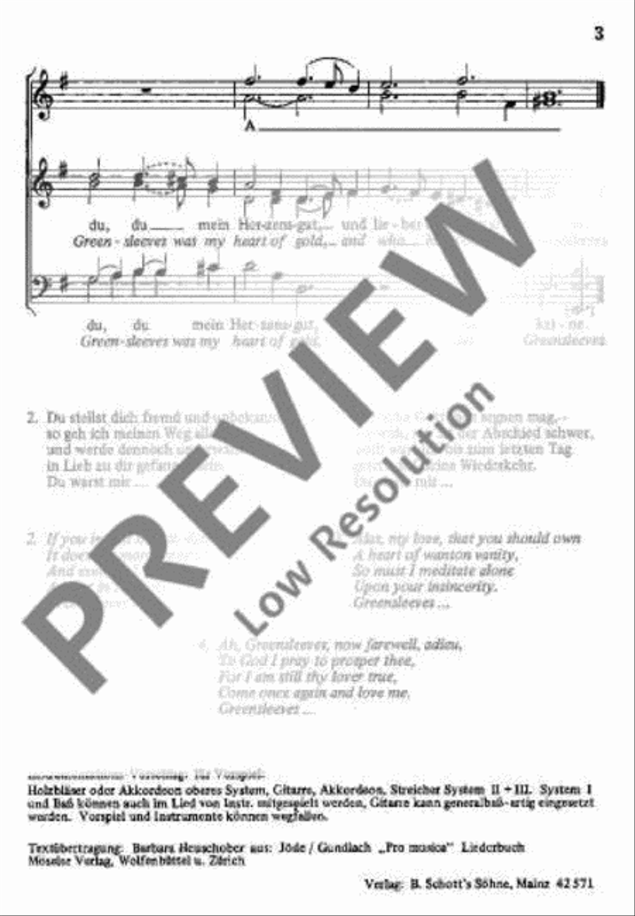 Greensleeves Mixed Choir scores gallery preview page 4