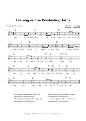 Leaning on the Everlasting Arms (Key of B-Flat Major)