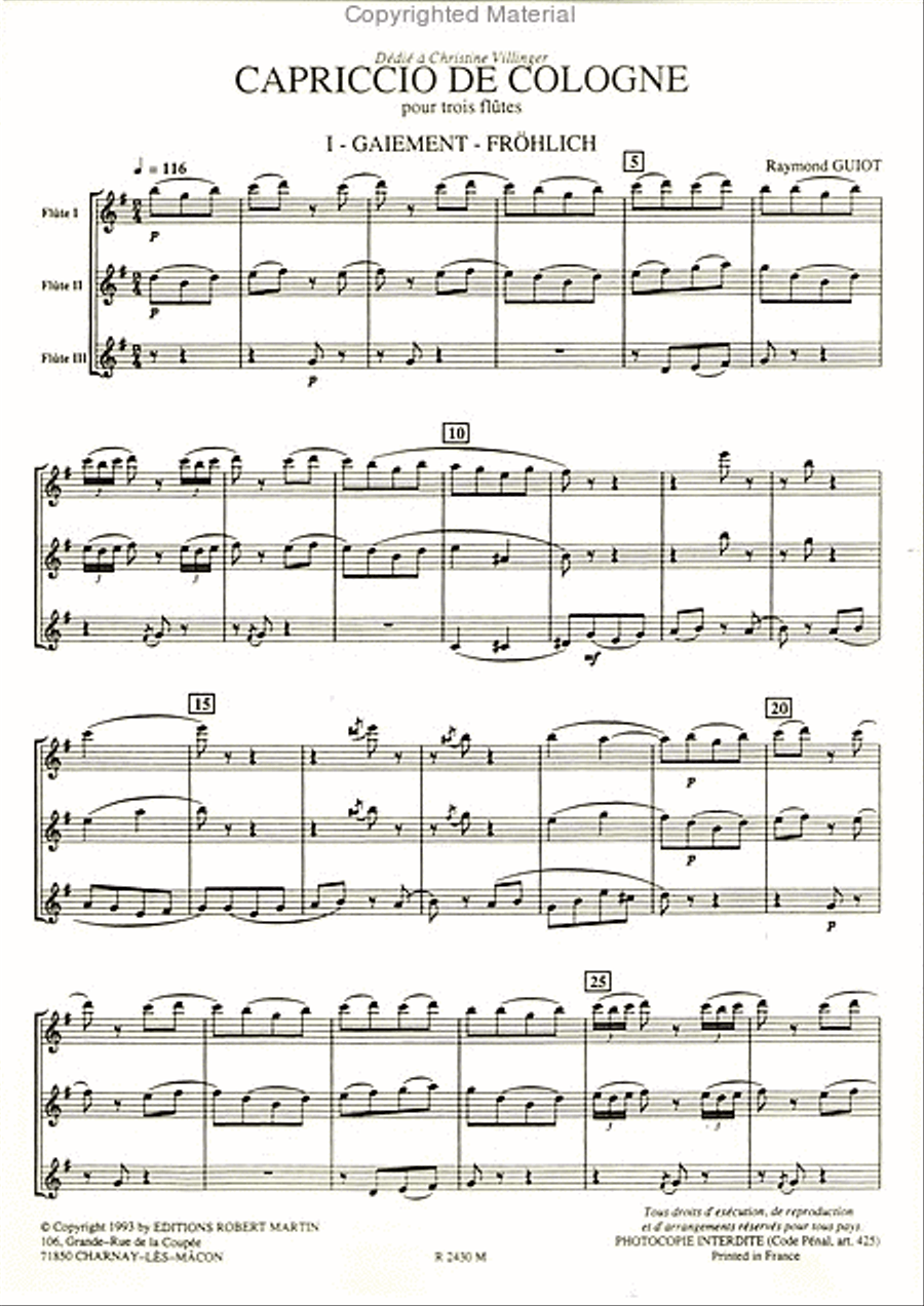Capriccio de Cologne Flute Trio scores gallery preview page 2