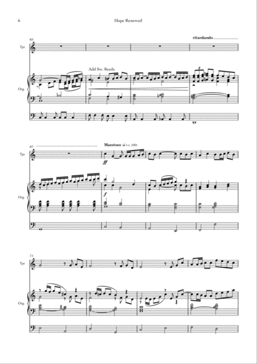Hope Renewed (Version for Trumpet and Organ) Trumpet Duet scores gallery preview page 6