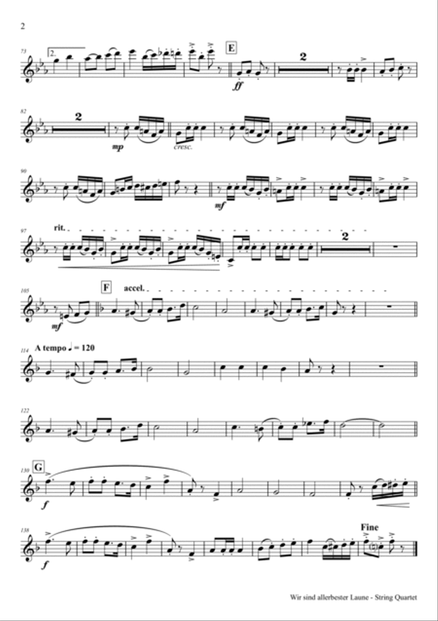 Wir sind allerbester Laune (String Quartet) String Quartet scores gallery preview page 5