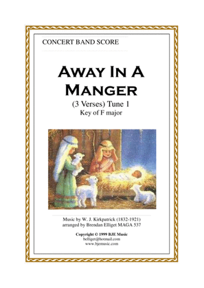 Book cover for Away In A Manger (Tune 1) - Concert Band Score and Parts PDF
