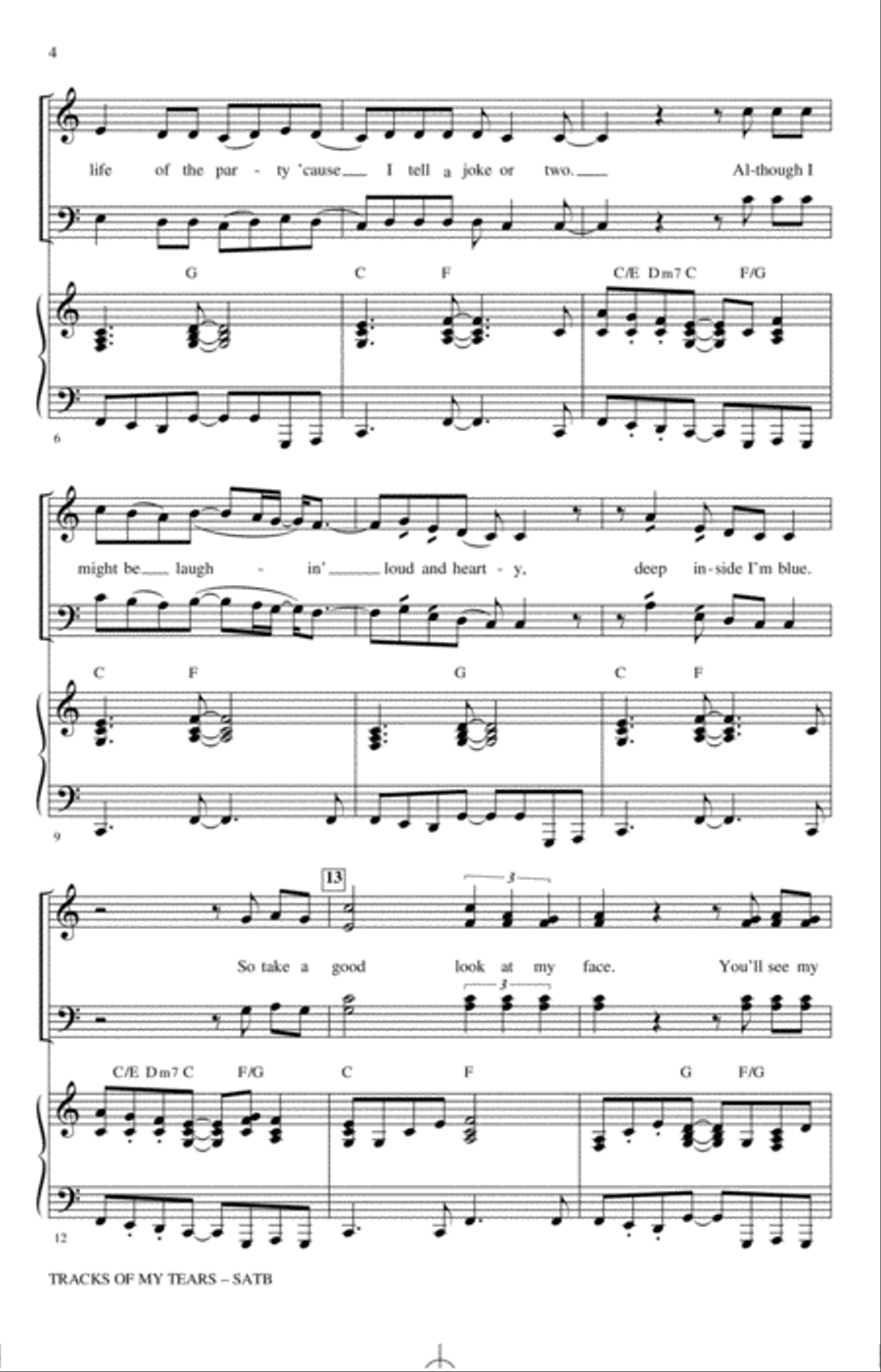 Tracks Of My Tears (arr. Kirby Shaw) 4-Part scores gallery preview page 2